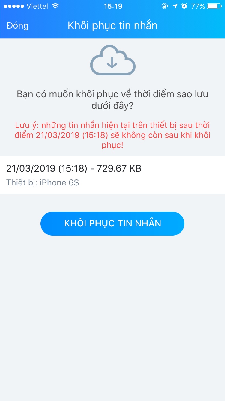 khôi phục tin nhắn zalo đã xóa trên điện thoại khôi phục tin nhắn zalo đã xóa trên điện thoại