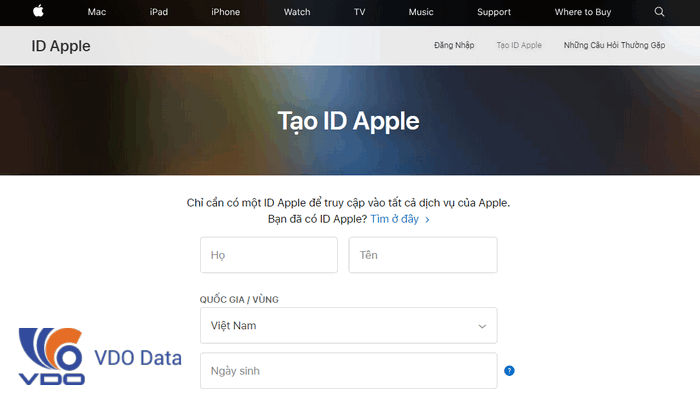 Cách tạo id apple trên máy tính