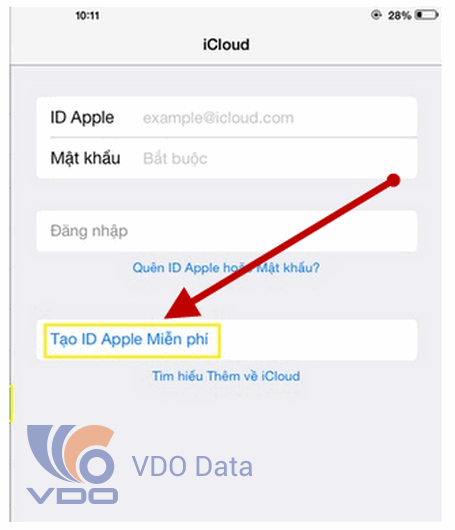 tạo id apple trên iPhone, iPad