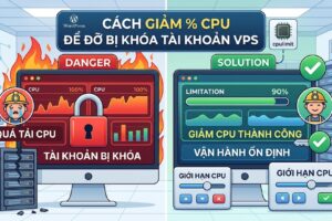 Cách giảm % cpu xuống để đỡ bị khóa tài khoản vps
