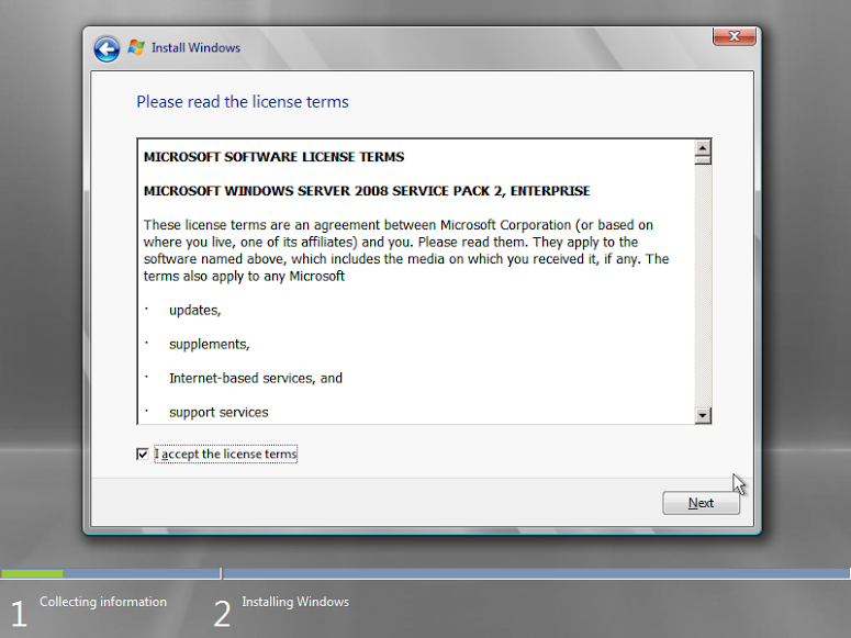 Hướng dẫn cài đặt windows server 2008 bằng phần mềm VMware