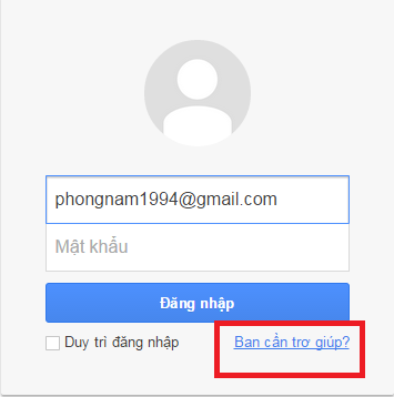 Cách lấy lại mật khẩu Gmail