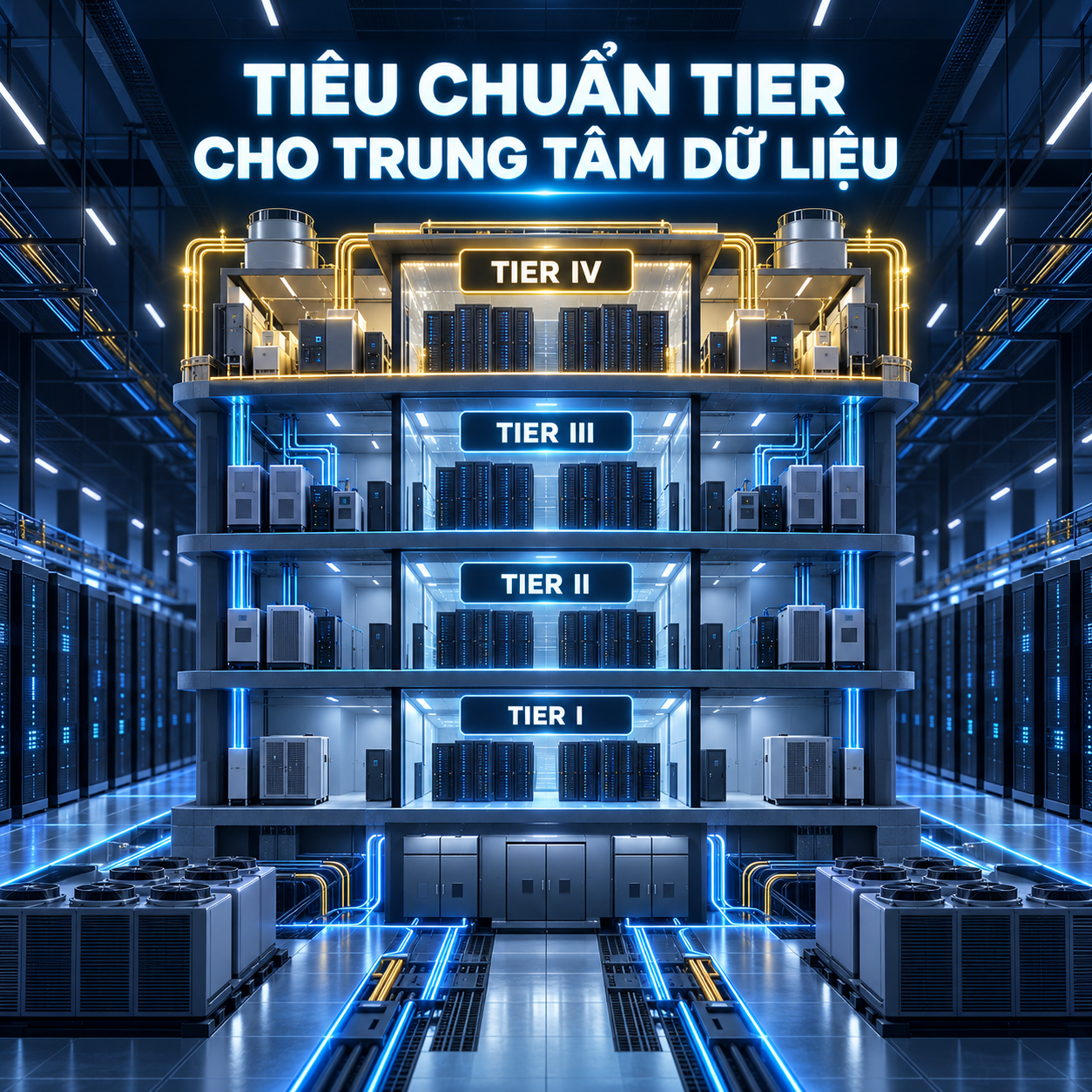 Tiêu chuẩn Tier cho Trung tâm dữ liệu: Tier I, II, III, IV