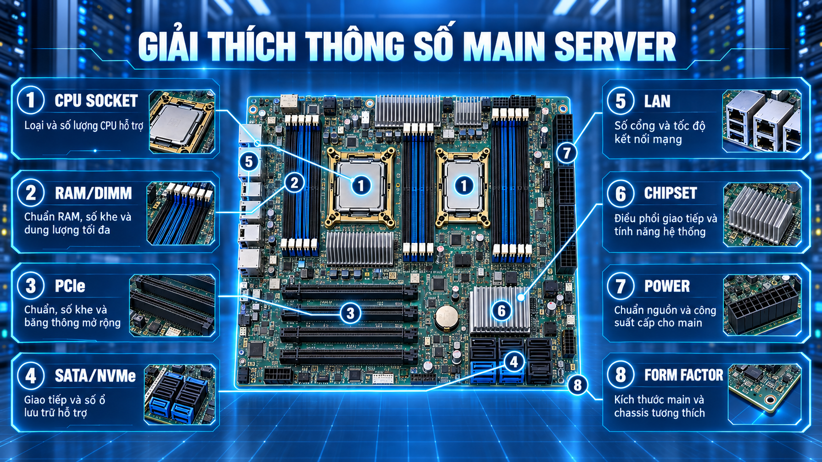 ý nghĩa thông số trên main server