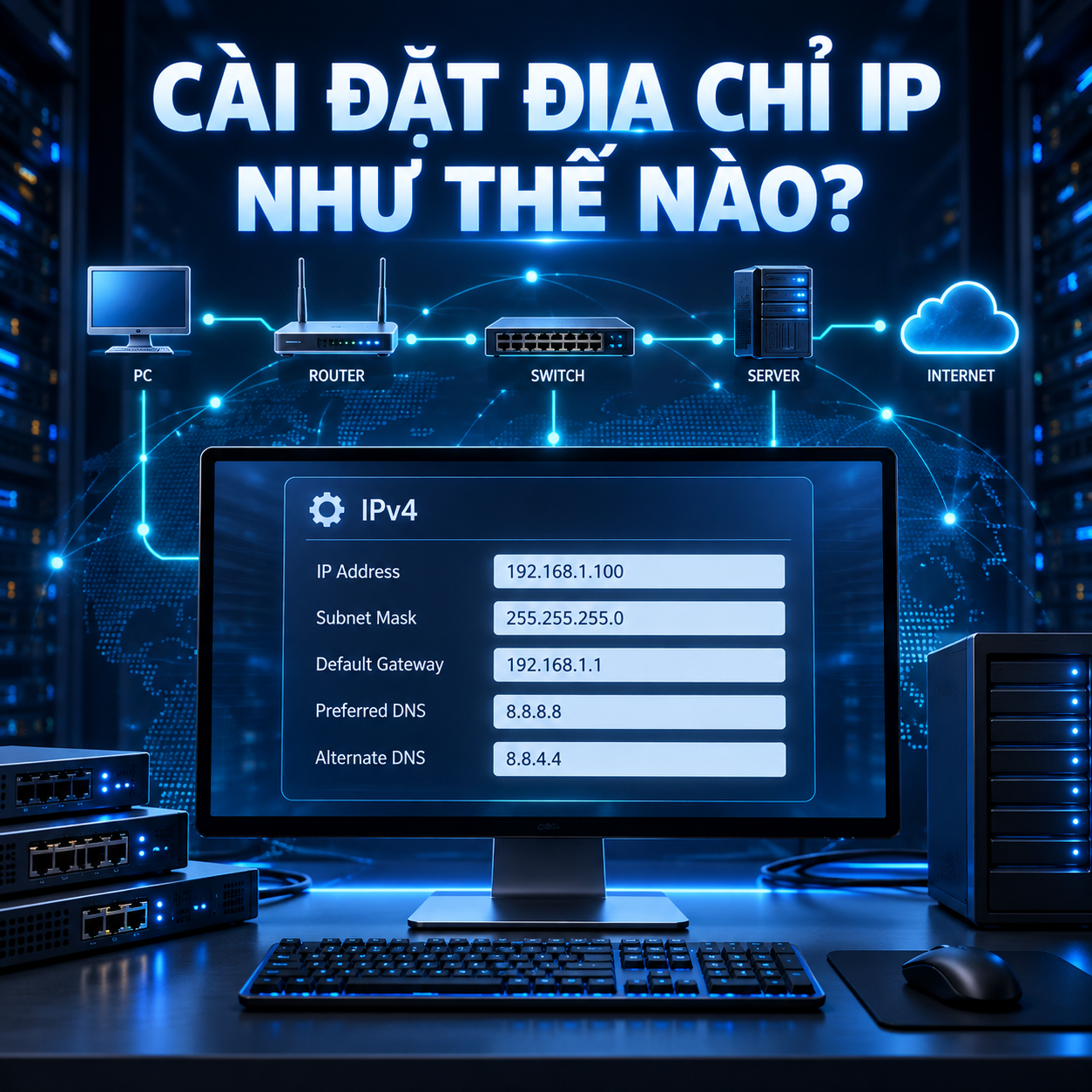Cài đặt địa chỉ IP như thế nào?