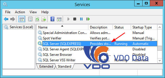 Khởi động/tắt dịch vụ SQL Server từ bảng điều khiển dịch vụ của Microsoft