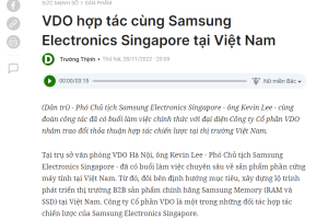 [Dân Trí] VDO hợp tác cùng Samsung Electronics Singapore tại Việt Nam