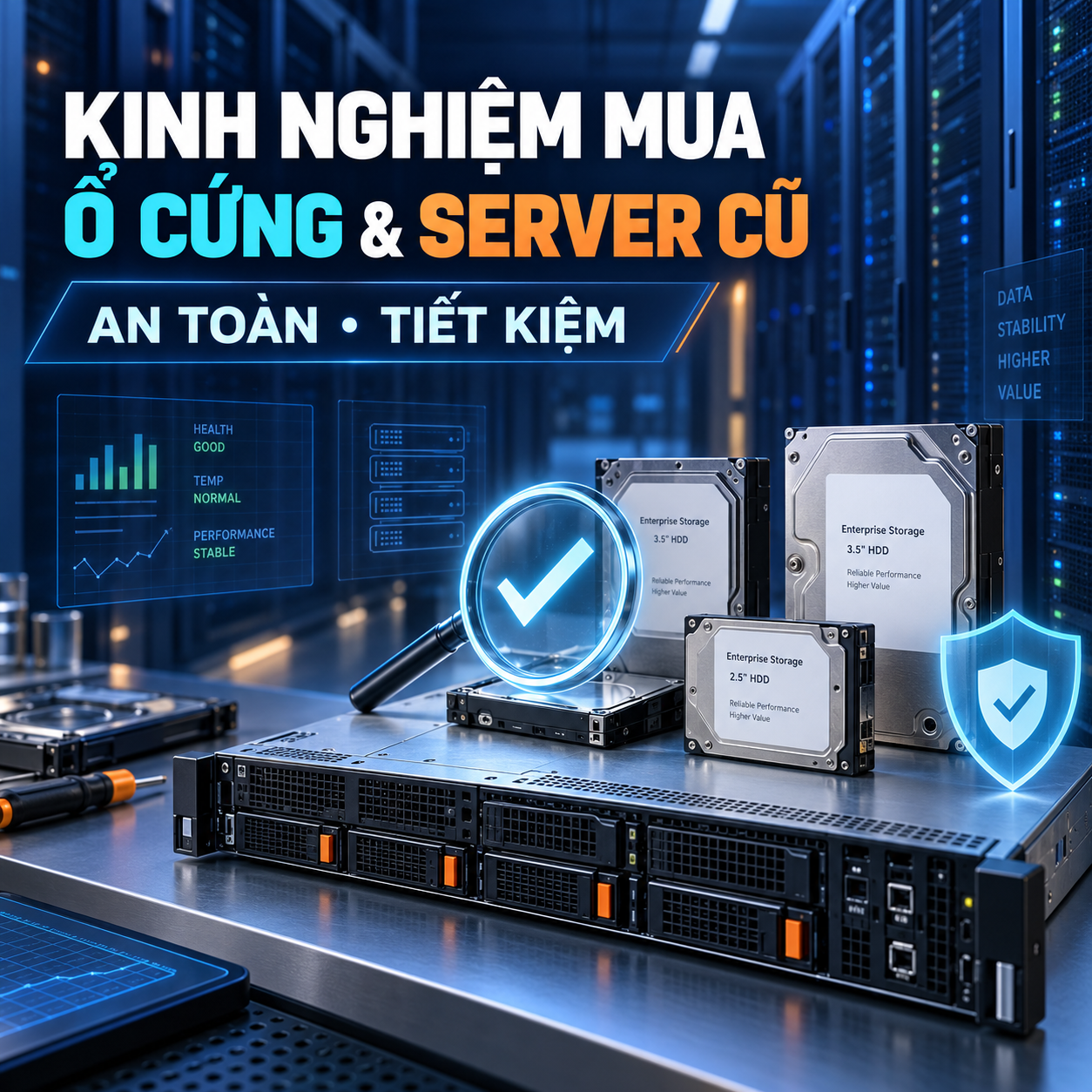 Kinh nghiệm mua ổ cứng và server cũ an toàn